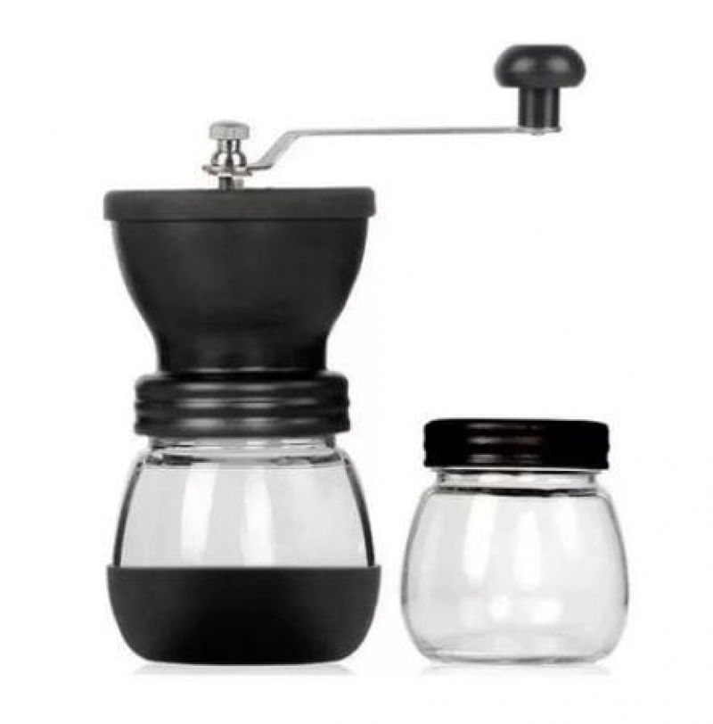 Moedor de Café Manual de Vidro e Silicone com Pote Adicional 17.5 cm - Mimo Style - AF20219