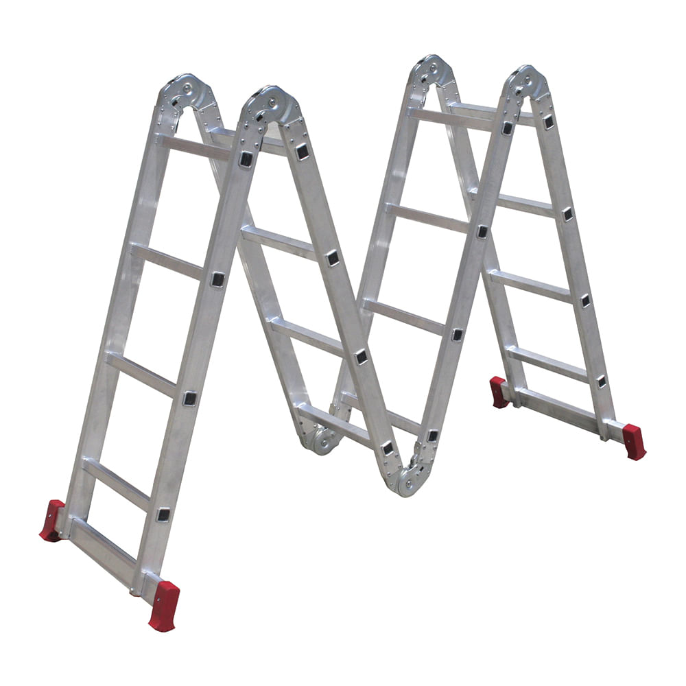 Escada Articulada 13 posições em alumínio - 4x4 - 16 Degraus