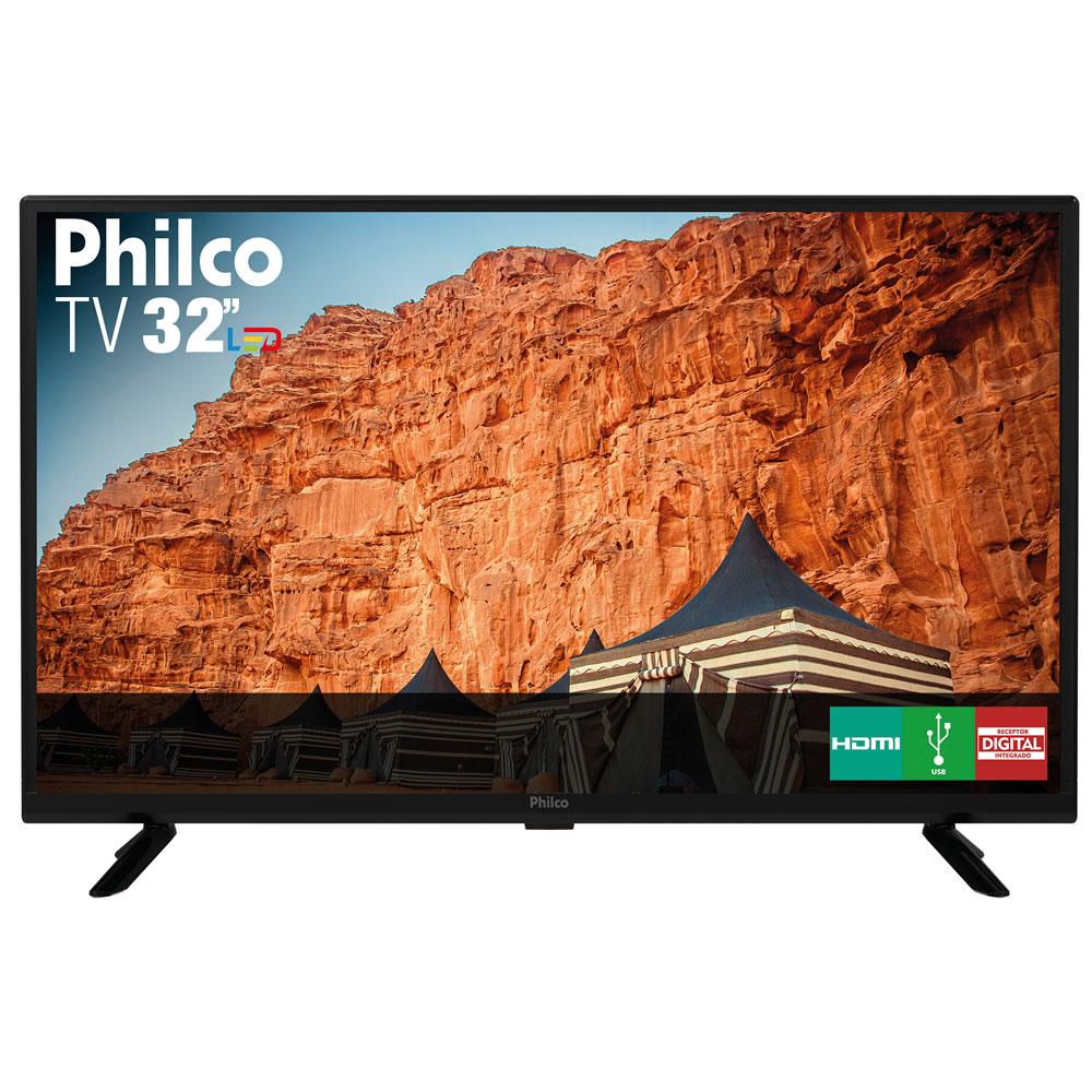 Smart TV LED 32" HD Roku PTV32G70RCH Philco Preta