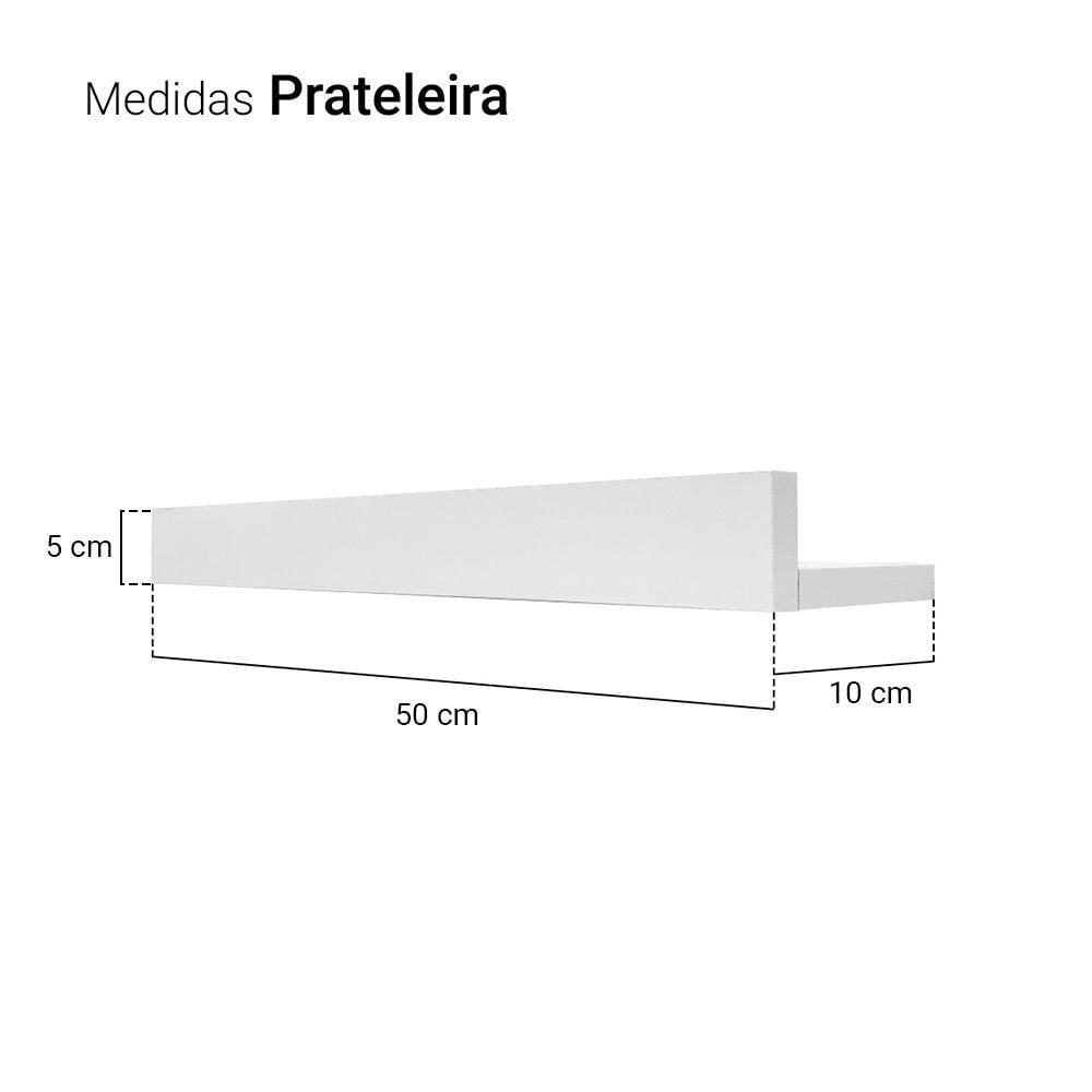 Kit 2 Prateleiras Porta Temperos 50 x 10cm Branco