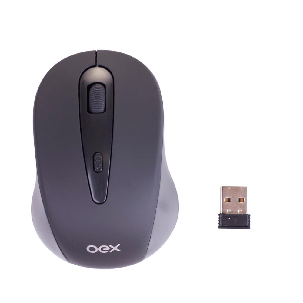 Mouse Óptico sem Fio Oex Stock MS408 Preto