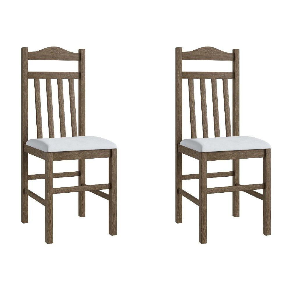 2 Cadeiras de Madeira 300 Ameixa Negra Branco