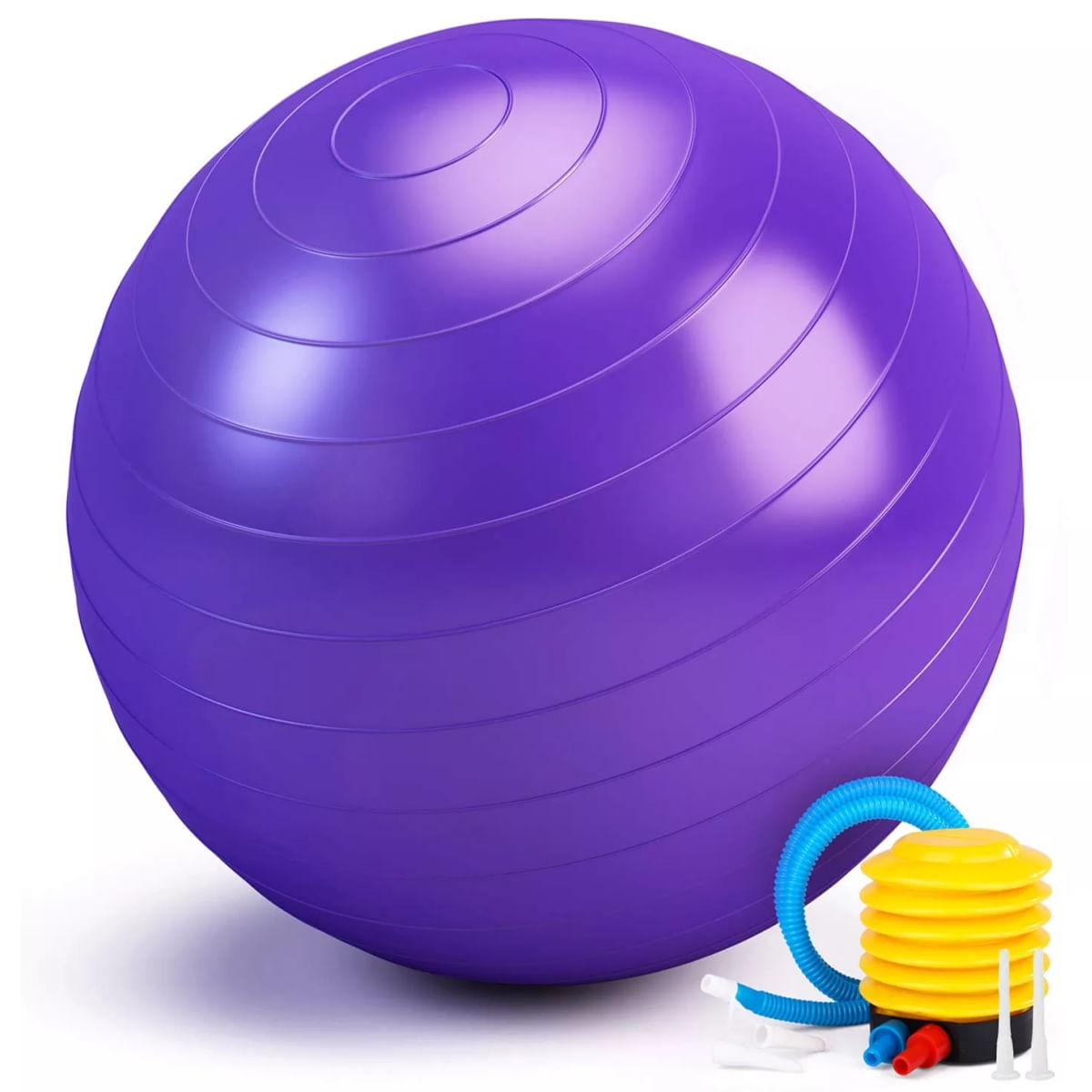 Bola Pilates 65cm C/ Bomba Manual P Yoga Funcional