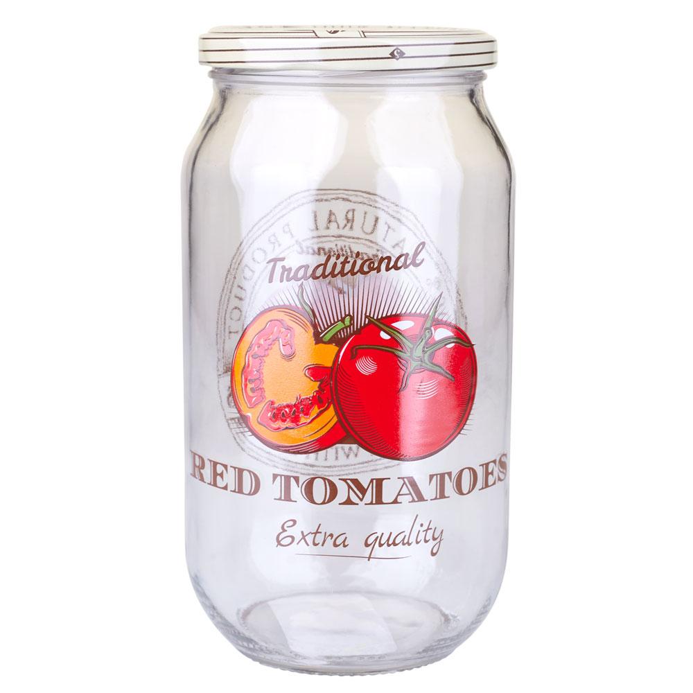 Pote Porta Mantimentos de Vidro 1L Tomate