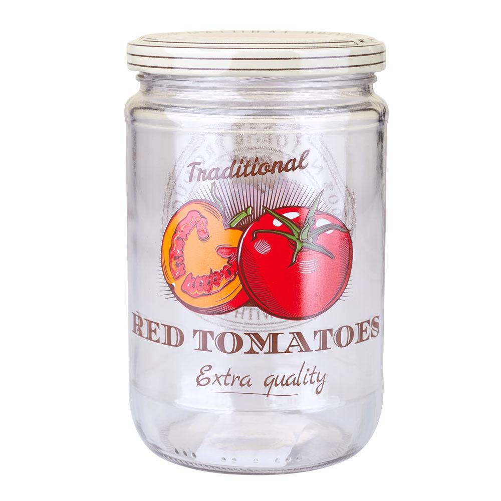 Pote Porta Mantimentos de Vidro 660ml Tomate