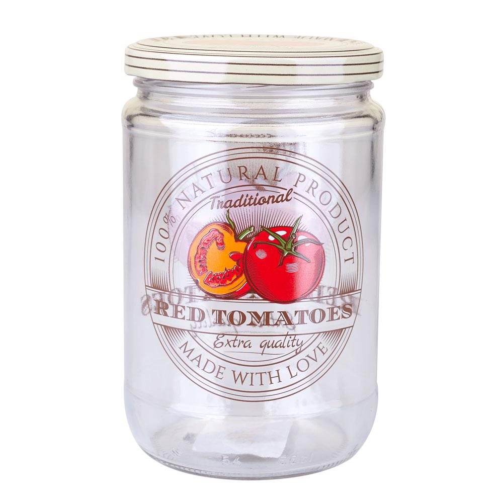 Pote Porta Mantimentos de Vidro 660ml Tomate