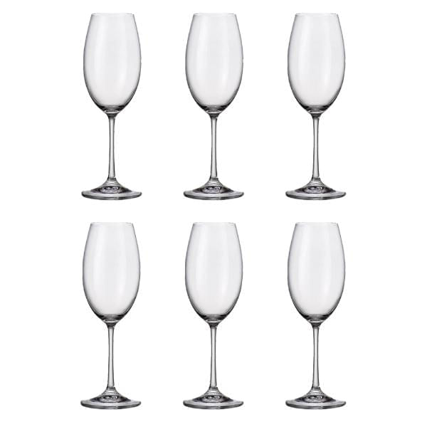Jogo de taças para vinho branco em vidro Bohemia Milvus 300ml 6 peças