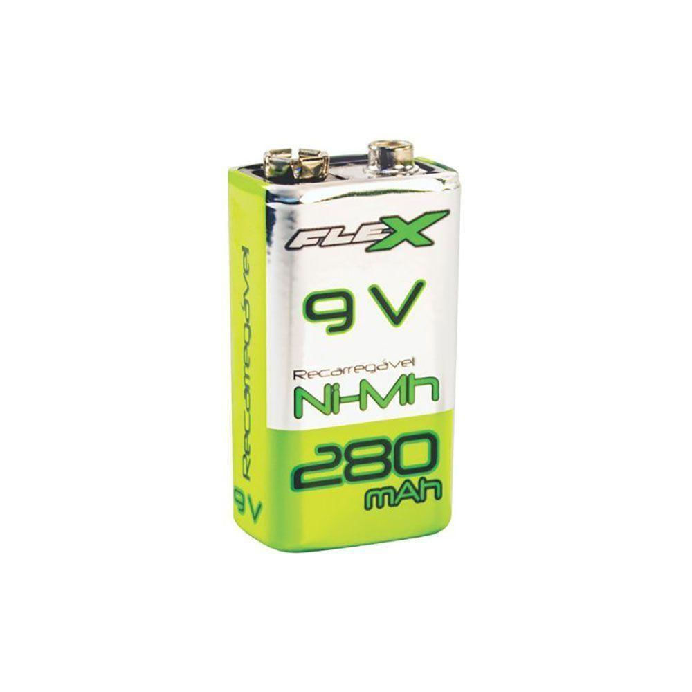 Bateria Flex Recarregavel 9v 280 Mah