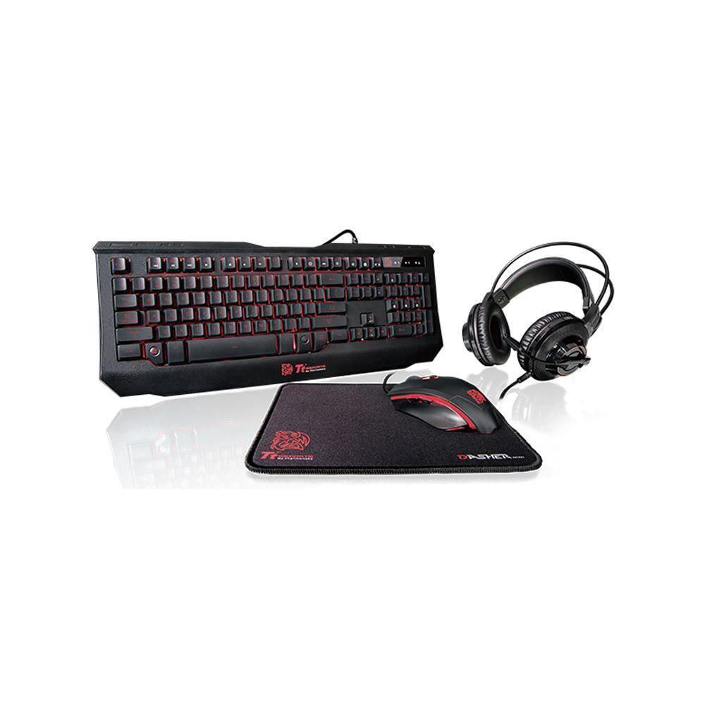 Teclado & Mouse+mousepad+headset Tt Esports Gaming Kit Kbgckplblpb01