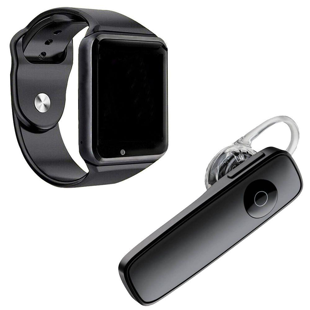 Kit 1 Relógio Smartwatch A1 Preto + 1 Fone Bluetooth Preto