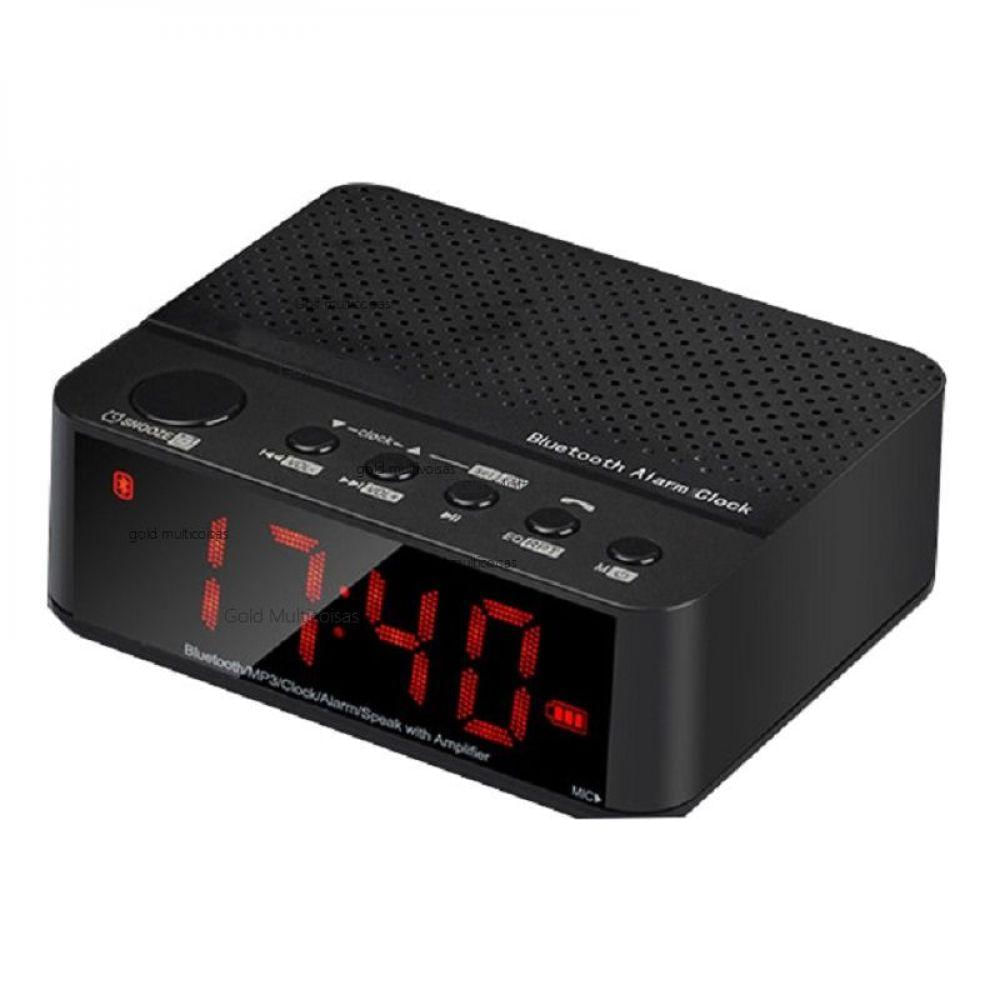 Rádio Relógio Despertador de Mesa FM Lelong Le-674 Preto