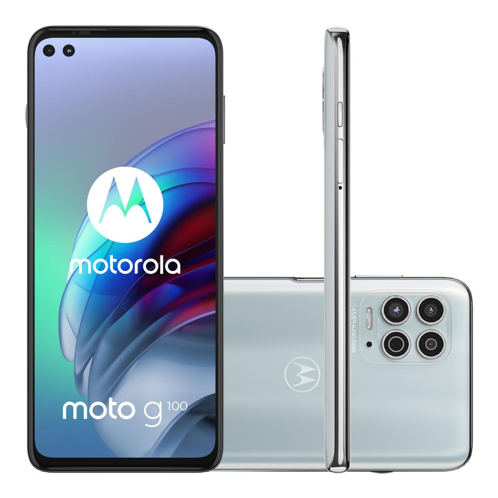 Smartphone Motorola Moto G100 XT2125 256GB Dual Chip Tela 6.7" 5G WiFi Câmera Quad 64MP+16MP+2MP+TOF Branco