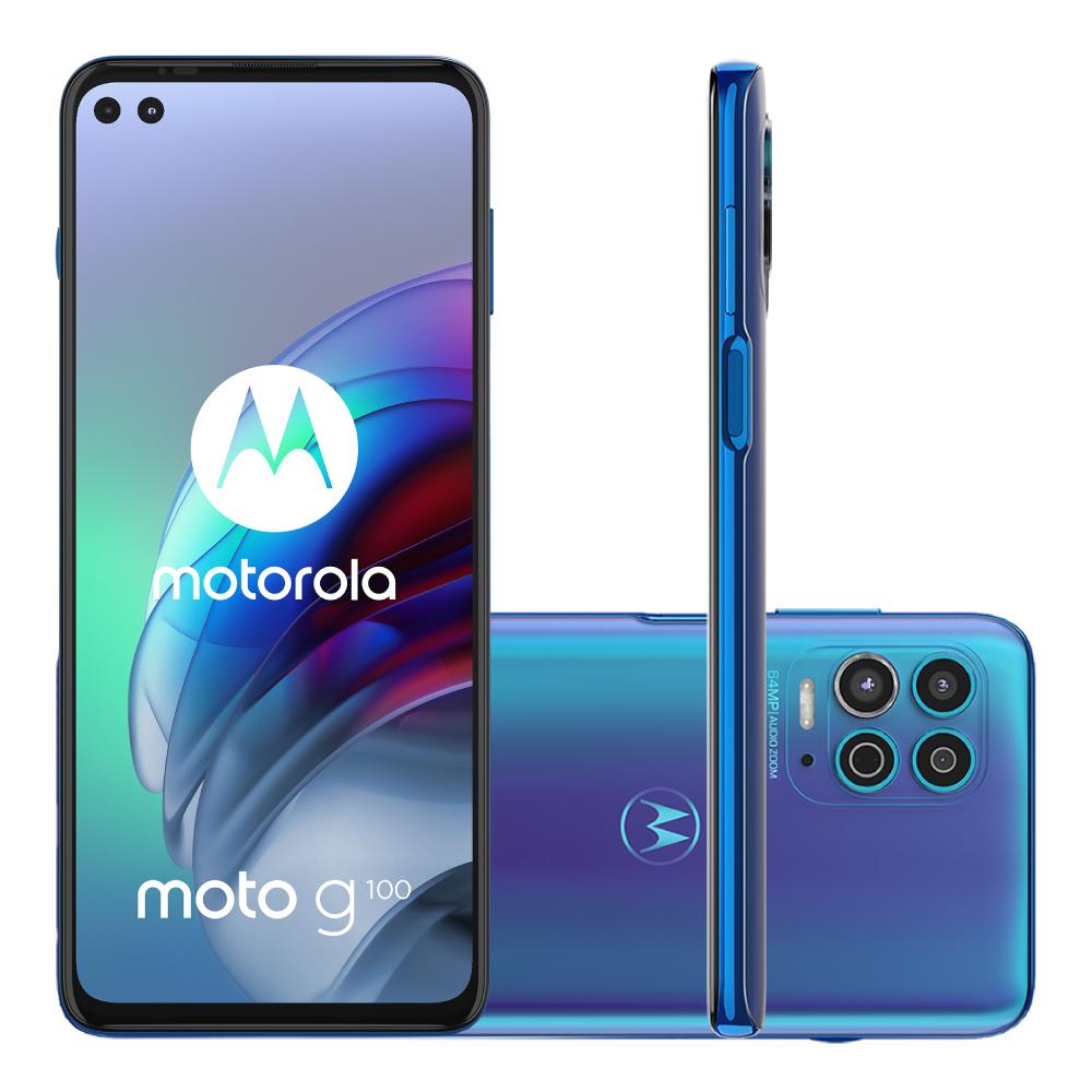 Smartphone Motorola Moto G100 XT2125 256GB Dual Chip Tela 6.7" 5G WiFi Câmera Quad 64MP+16MP+2MP+TOF Azul