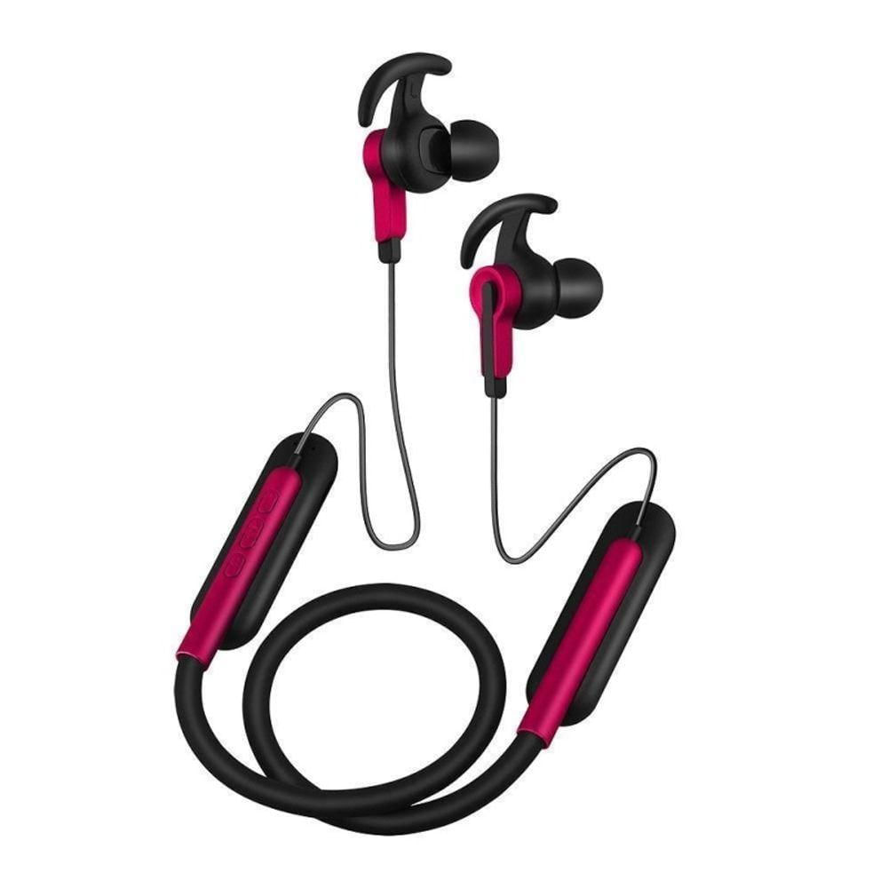 Fone Bluetooth Esportivo Arco Flexivel Com Gancho Vermelho