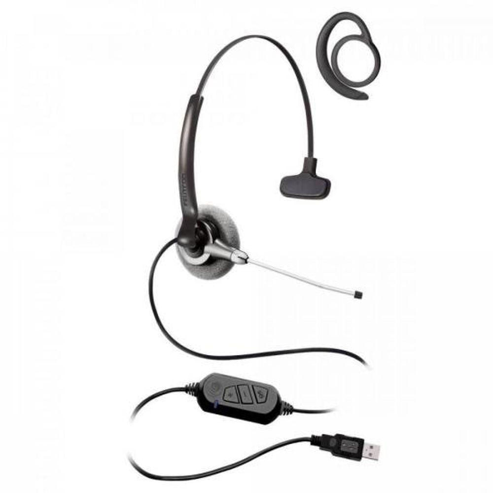 Fone Headset C/ Gancho Auricular Stile Top Due Compact Preto