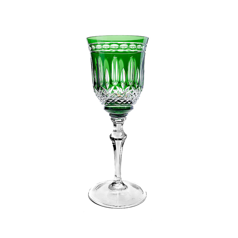 Taça água em cristal Strauss Overlay 237.068 460ml verde escuro
