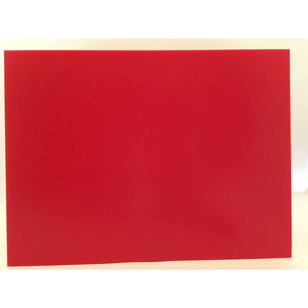 Tábua de Corte Lisa em Polietileno Vermelha 33 x 25