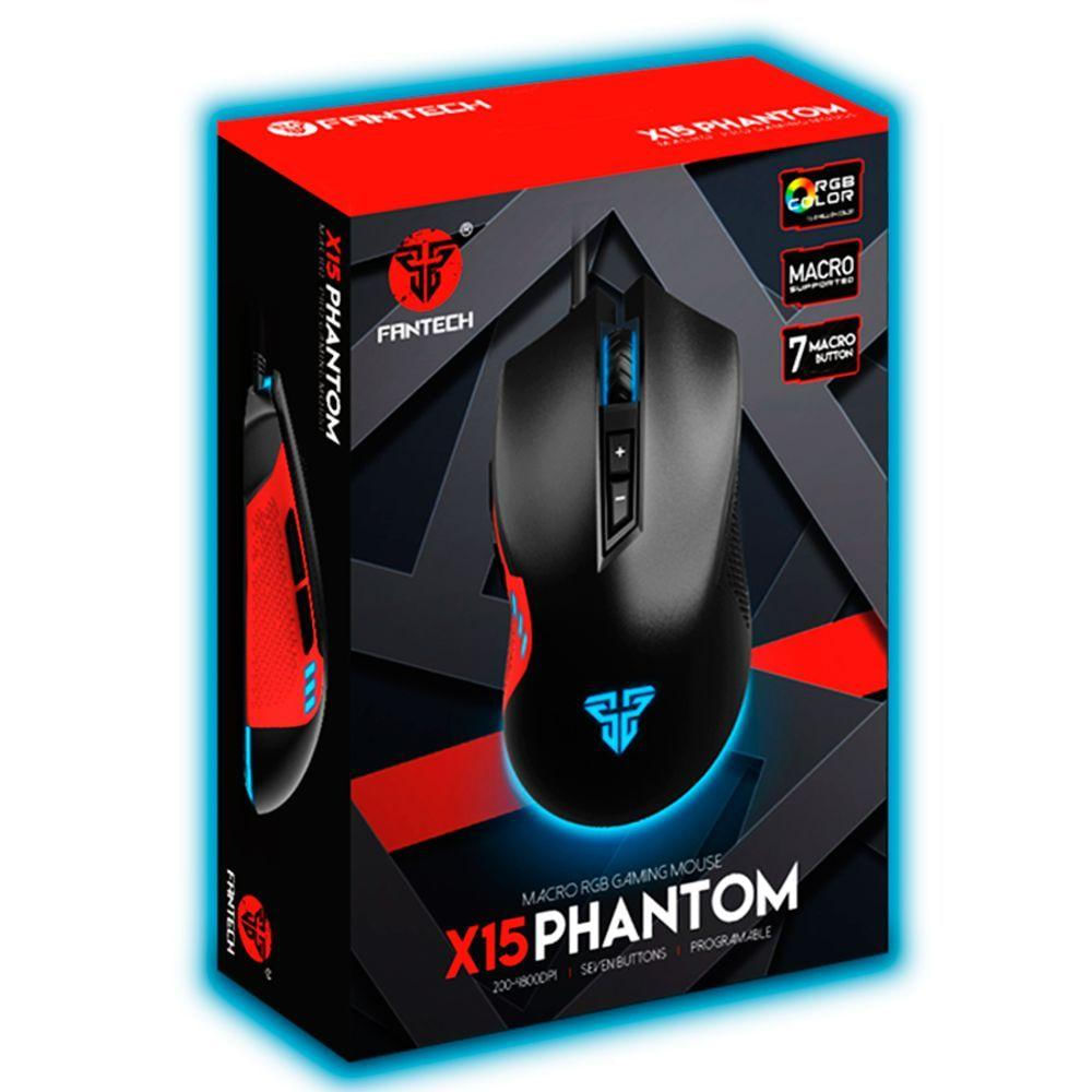 Mouse Para Jogos Macro Rgb Fantech Phantom X15 7 Botões