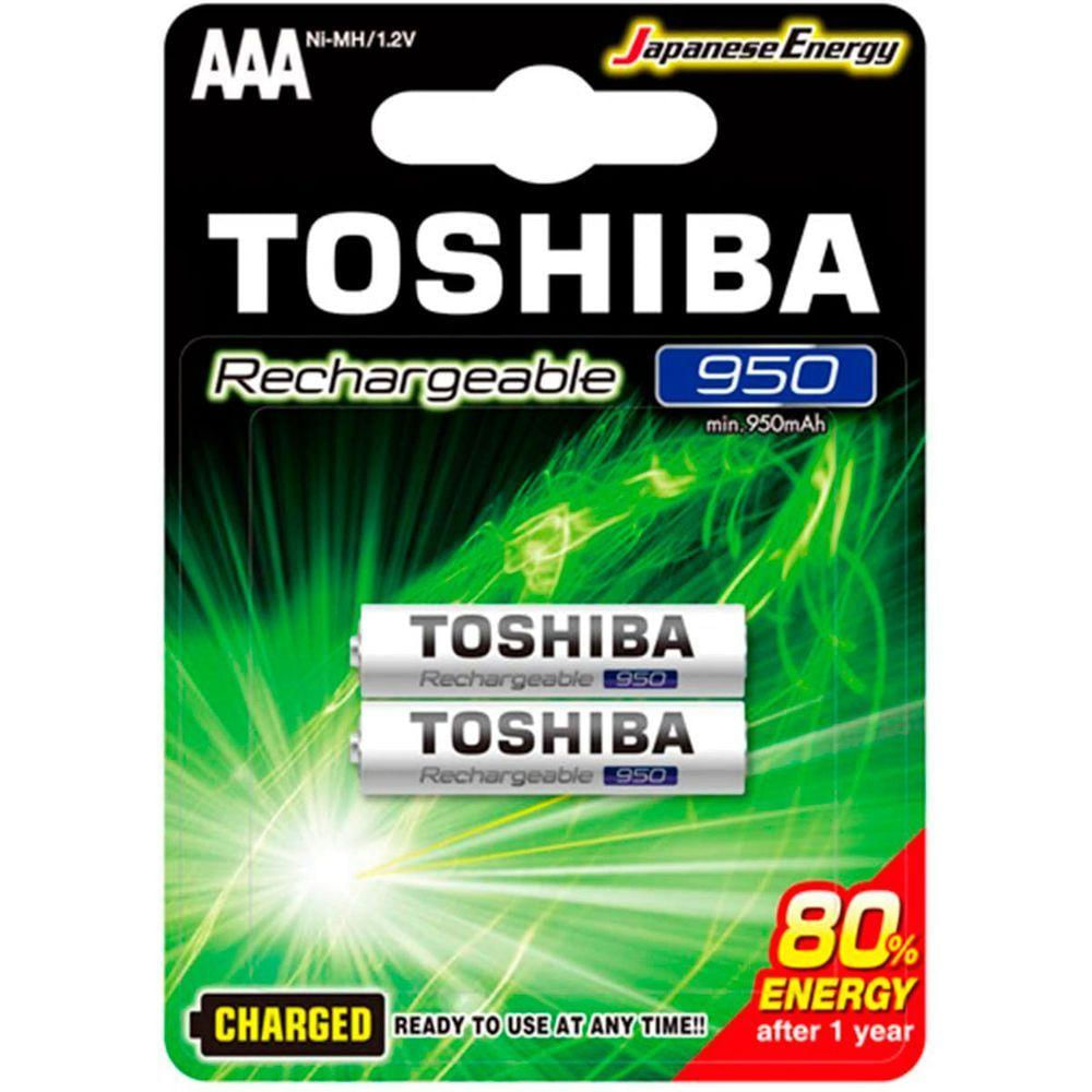 Pilha Recarregável Aaa Toshiba 950 Mah Blister C/ 2 Unidades
