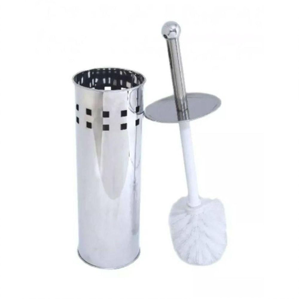 Kit 5 Escova Sanitaria Em Inox Vassourinha Para Banheiro Luxo Com Suporte Aco Limpar Vaso