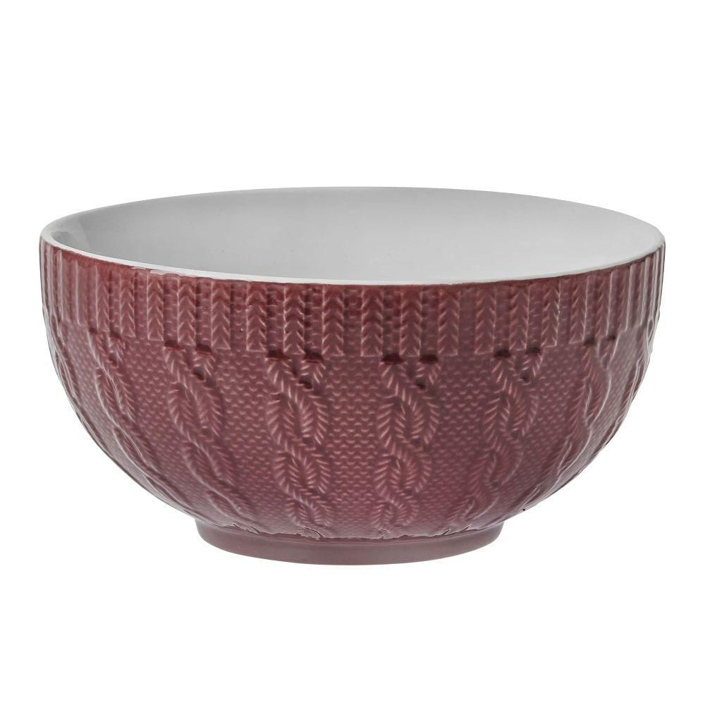 Bowl De Porcelana Textura Winter 360ml Vinho