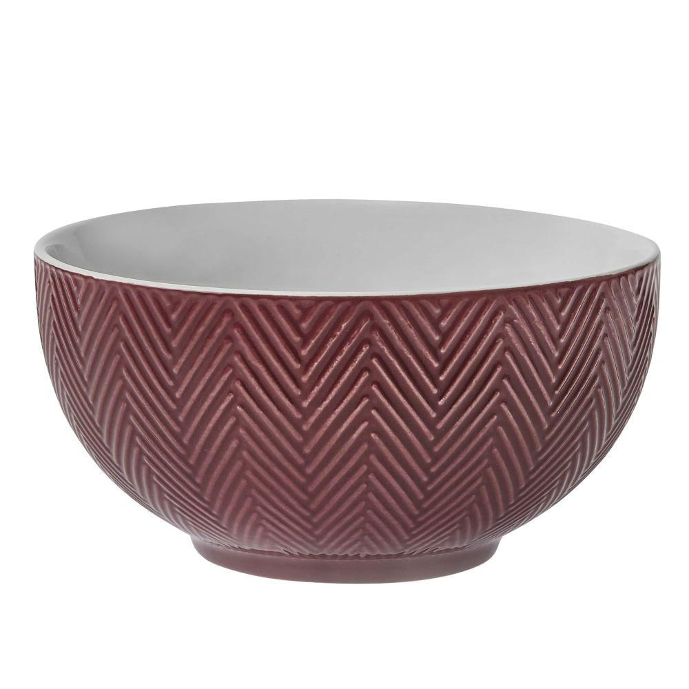 Bowl De Porcelana Textura Frozen 540ml Vinho