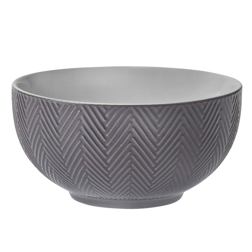 Bowl De Porcelana Textura Frozen 540ml Cinza