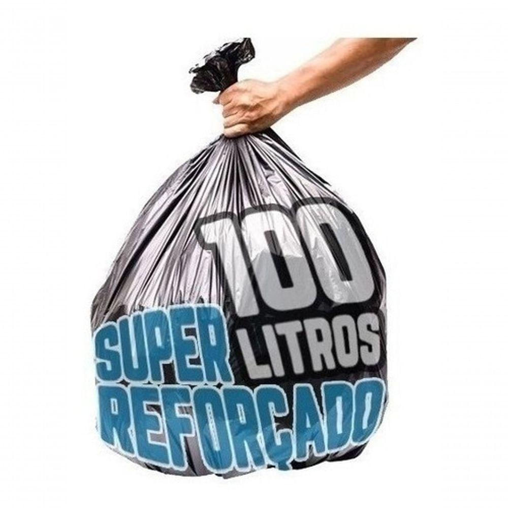 Saco De Lixo 100 Litros 100 Un Preto Super Reforçado