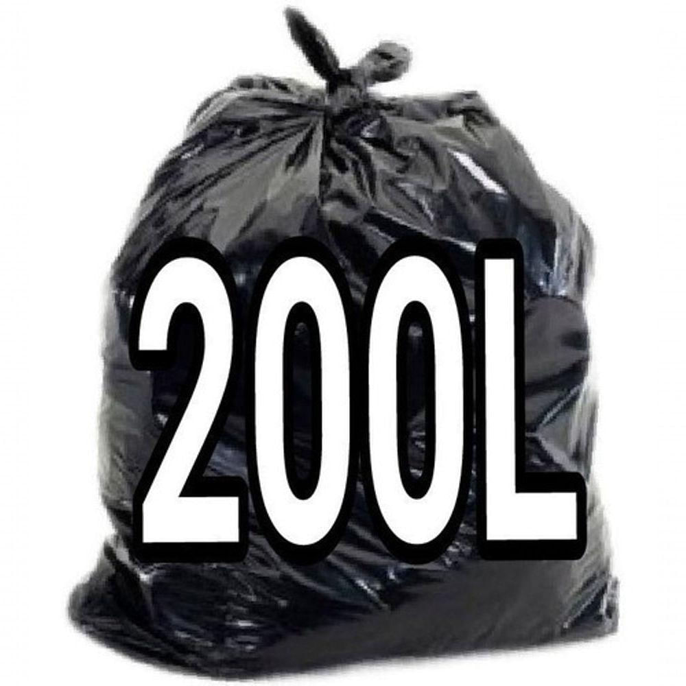 Saco De Lixo 200 Litros Preto 100 Unid Resistente