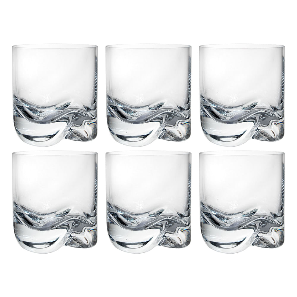 Jogo de copos em cristal ecológico Bohemia Trio Rocks 300ml 6 peças