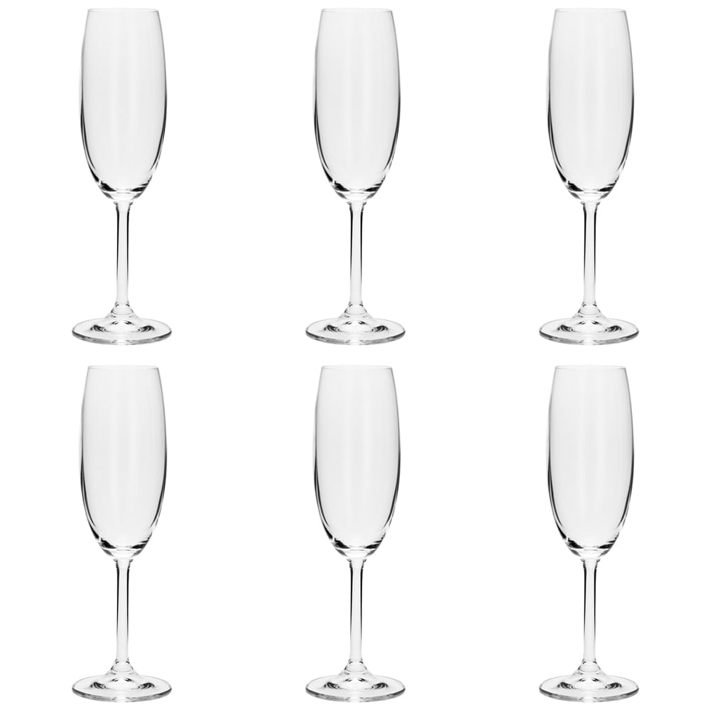 Jogo de taças para champanhe em cristal ecológico Bohemia Gastro 6 peças 220ml