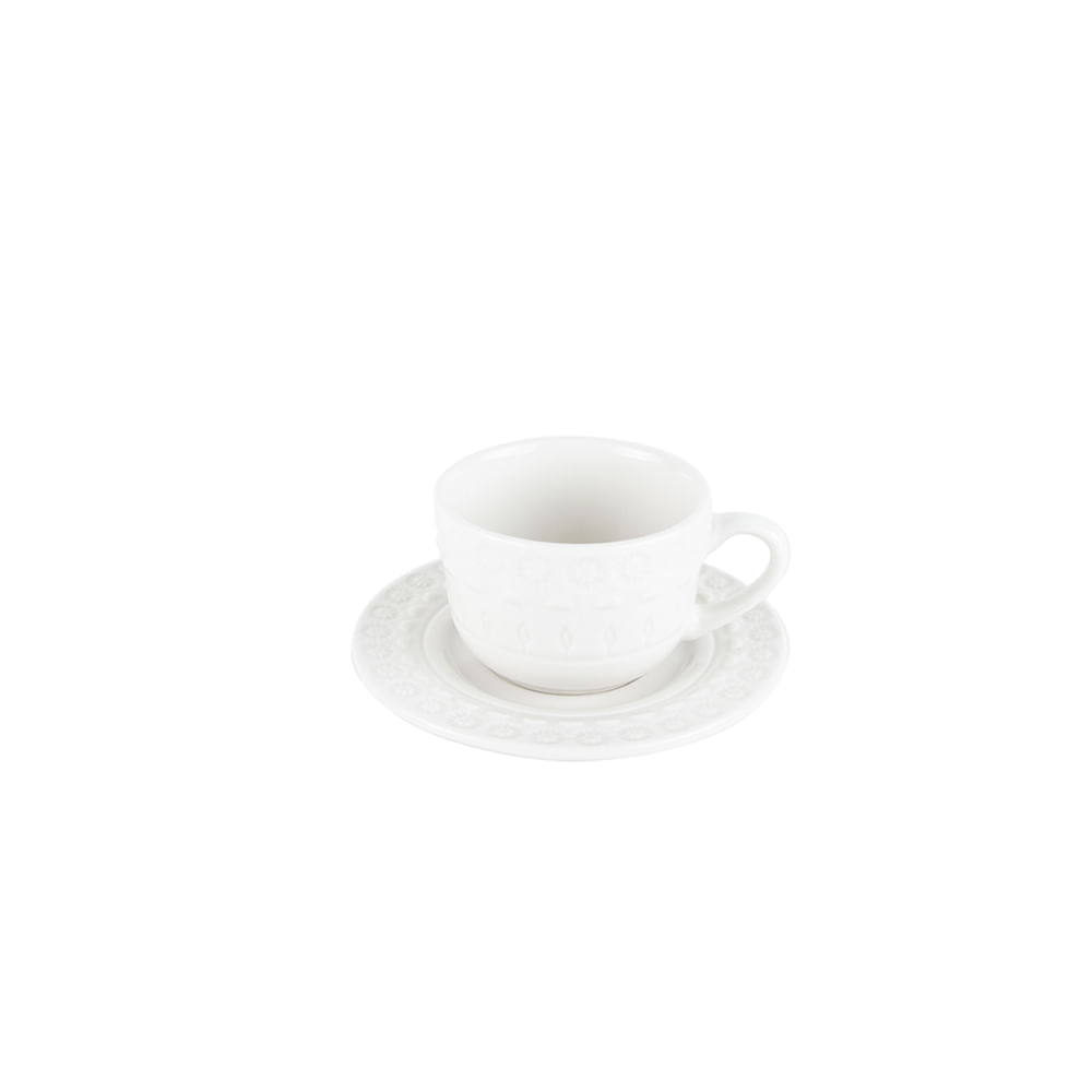 Jogo de xícaras de café porcelana Wolff Grace 80ml 4 peças branco
