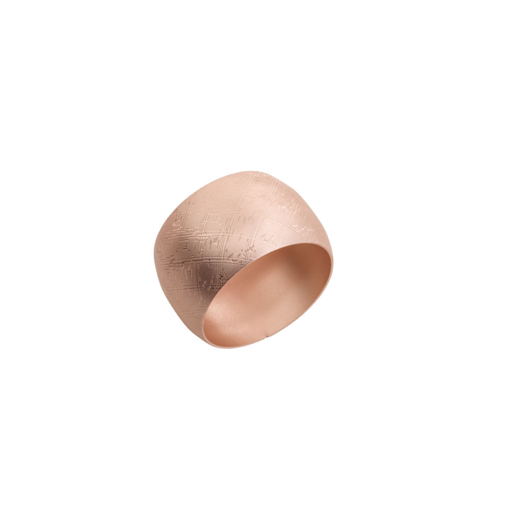Jogo anéis de guardanapo em aço Lyor Losango 4,5cm 4 peças cobre fosco