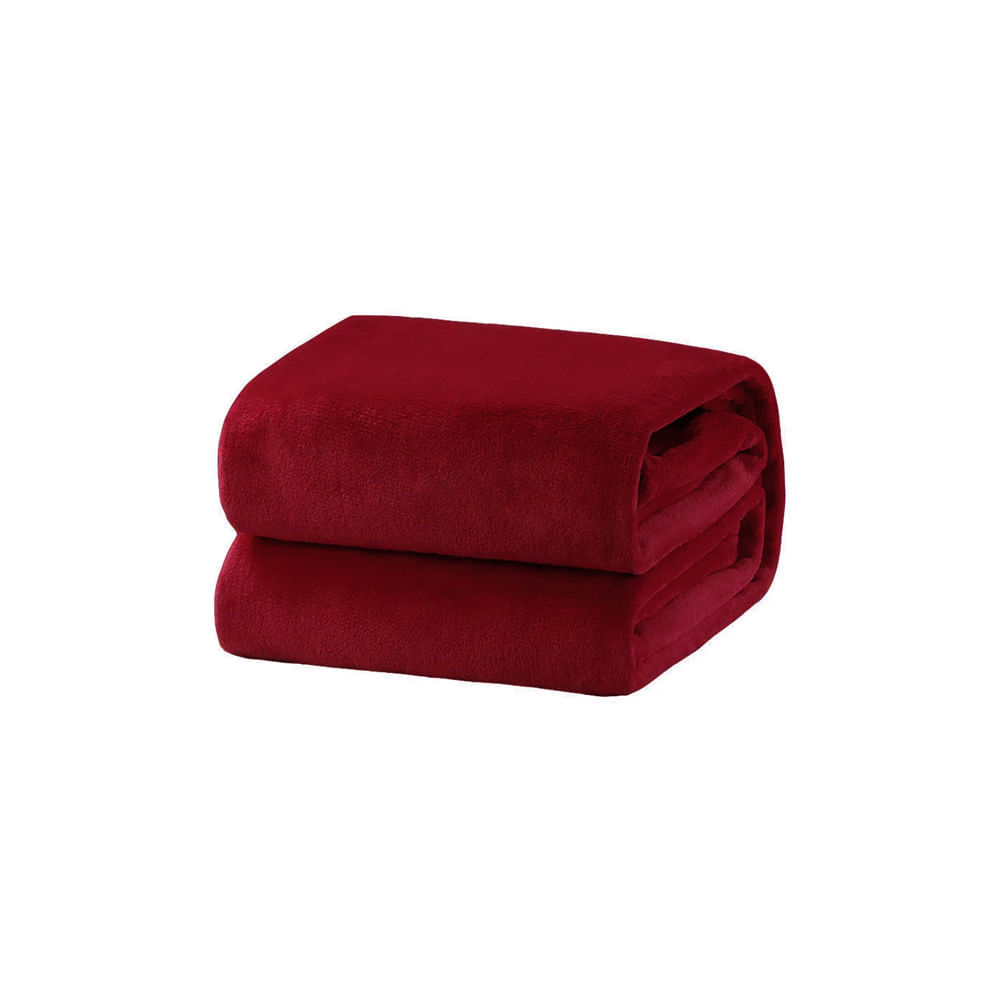 Cobertor Andreza Fleece solteiro 1,50mx2,20m Vermelho