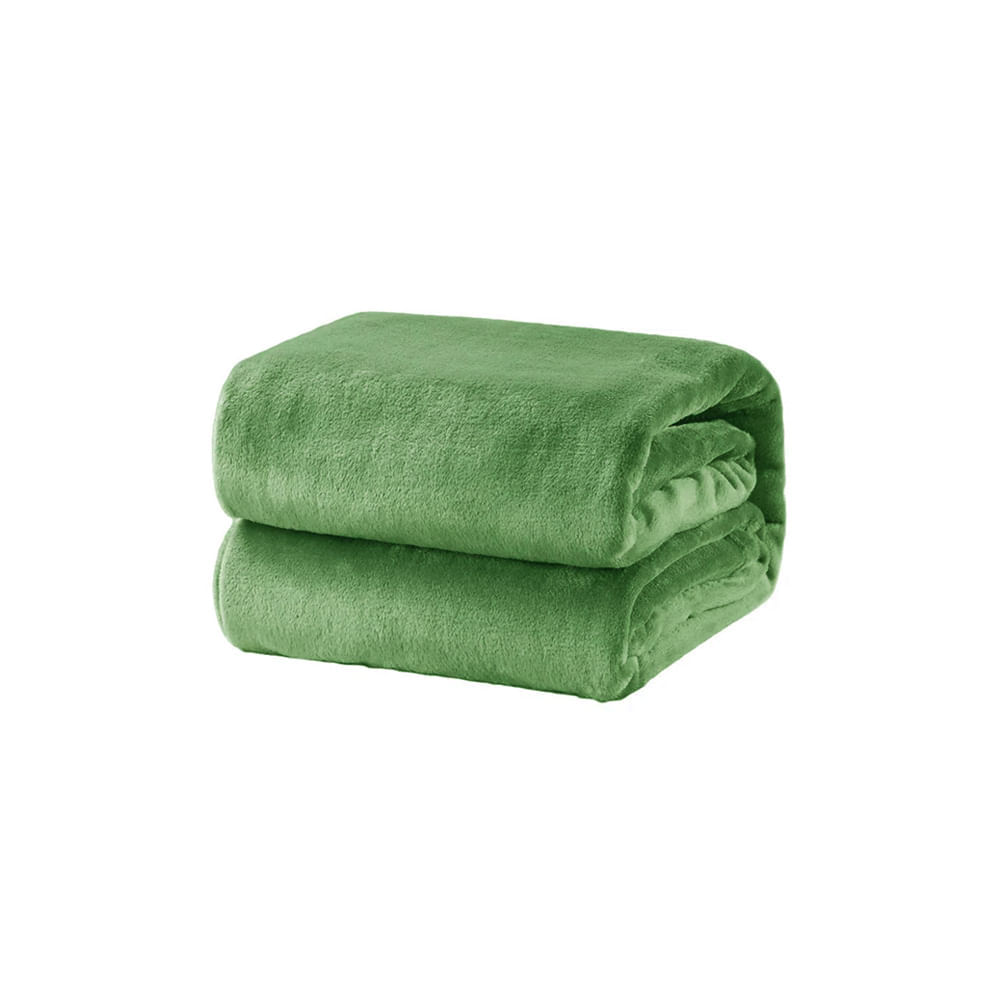 Cobertor Andreza Fleece solteiro 1,50mx2,20m Verde Musgo