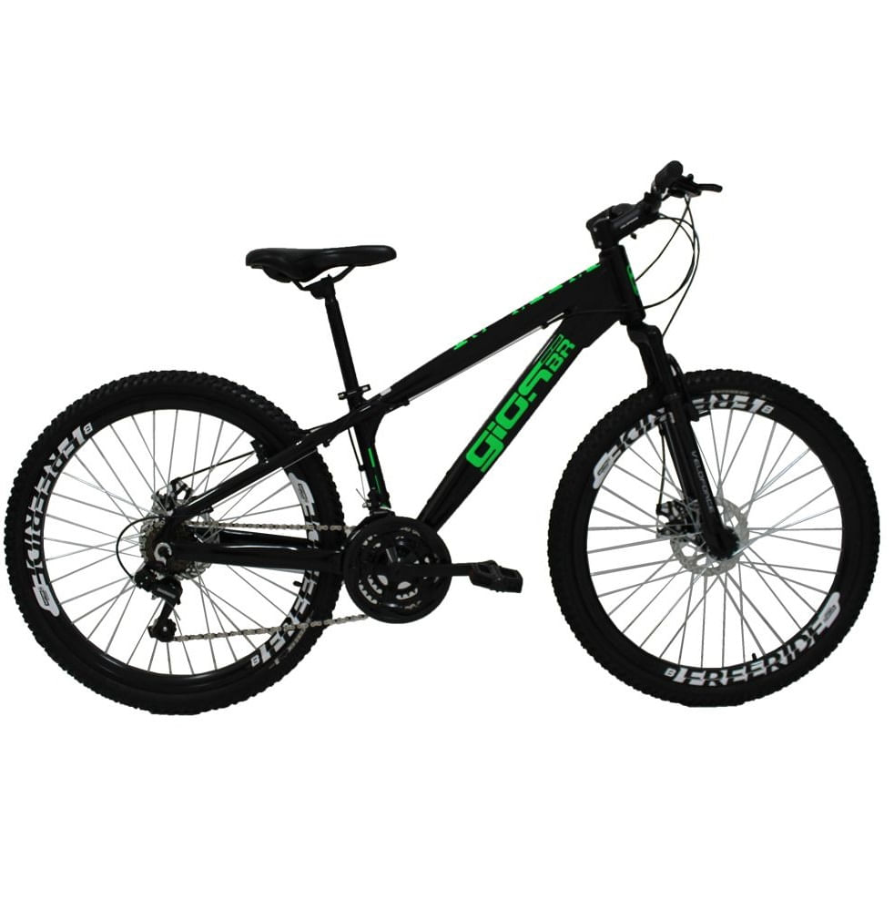 Bicicleta Gios FRX Freeride Aro 26 Freio a Disco 21 Velocidades Cambio shimano Preto Verde
