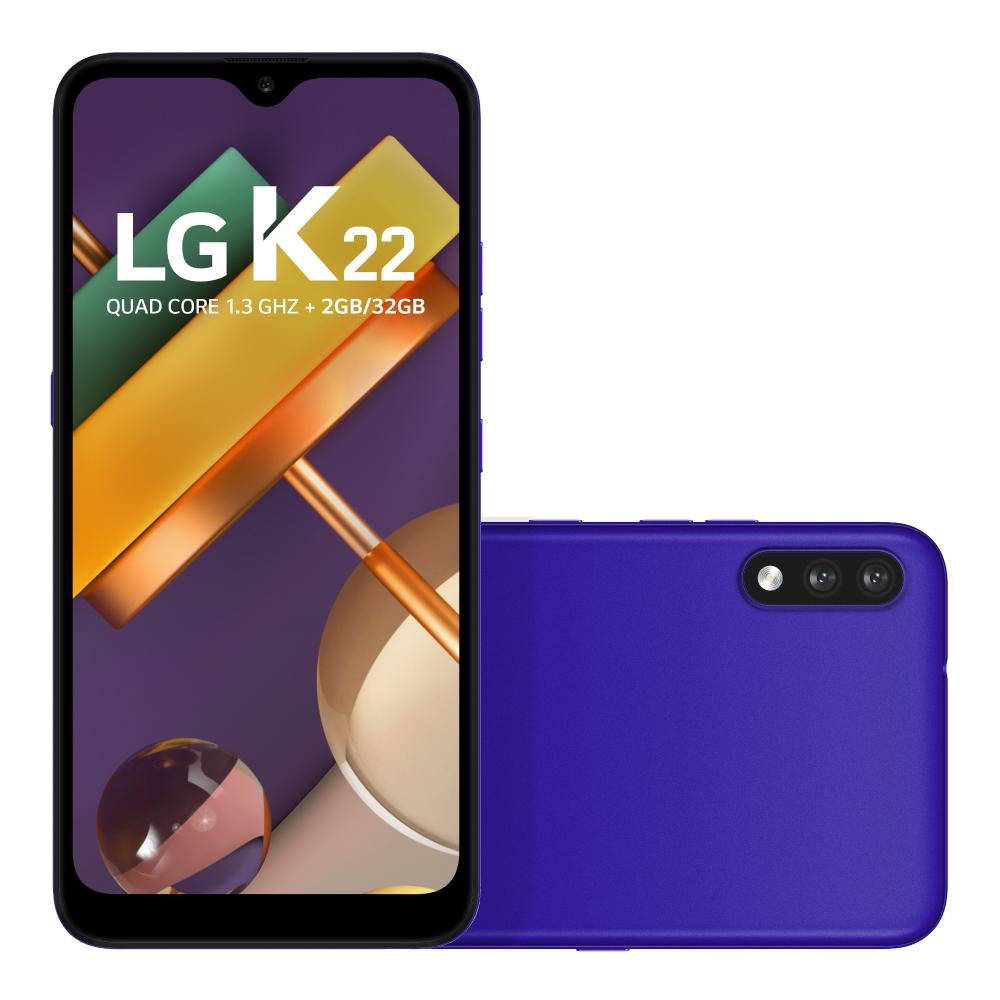 Smartphone LG K22 LMK200BMW 32GB Dual Chip Tela 6.2" 4G WiFi Câmera Dual 13MP+2MP Azul