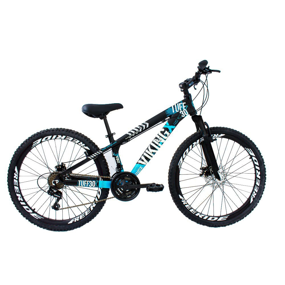 Bicicleta Viking X TUFF 25/30 Aro 26 Freio a Disco 21 Velocidades Cambios Shimano Preto Azul