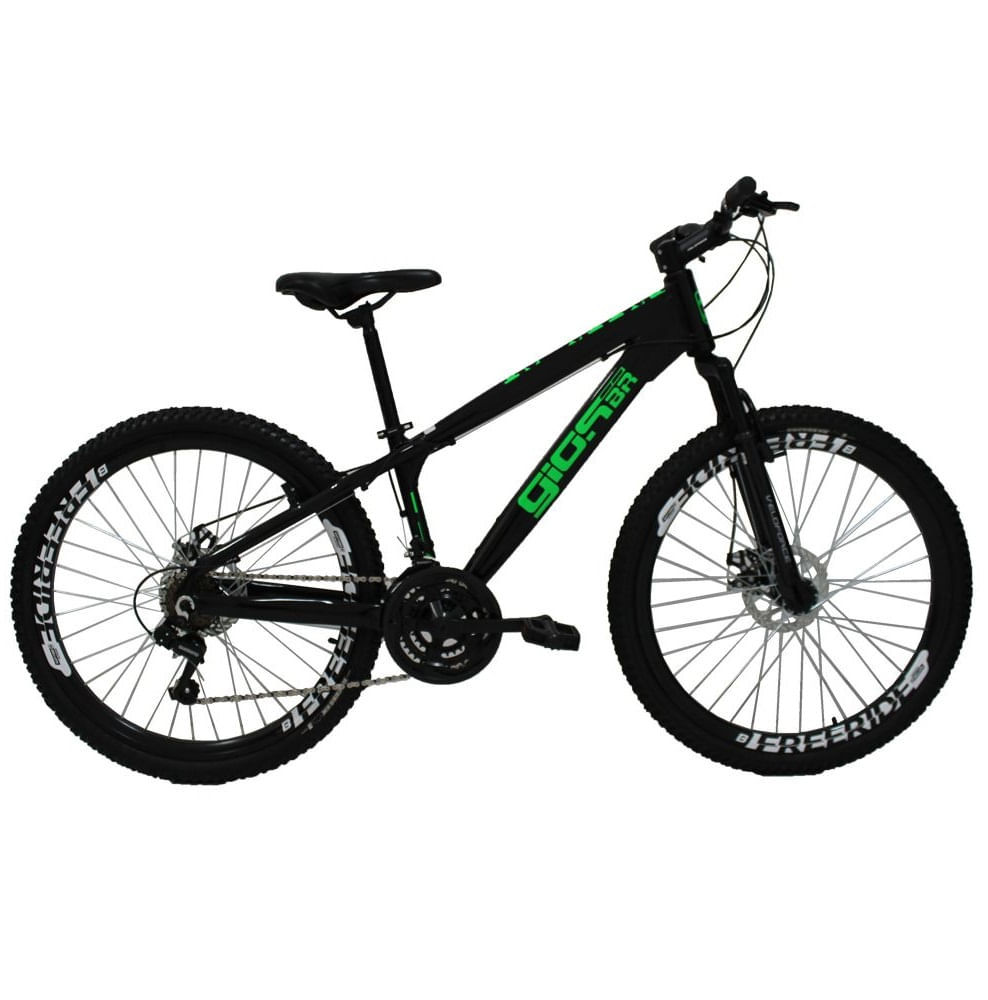 Bicicleta Gios FRX Freeride Aro 26 Freio a Disco 21 Vel Cambios Importados Preto Verde