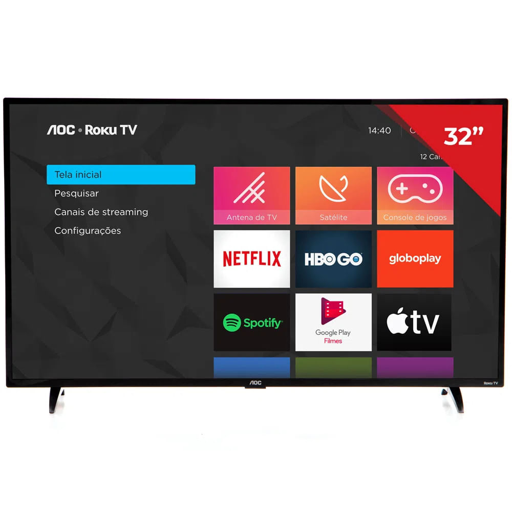 Smart TV LED/HD/HDMI/WIFI 32" AOC ROKU