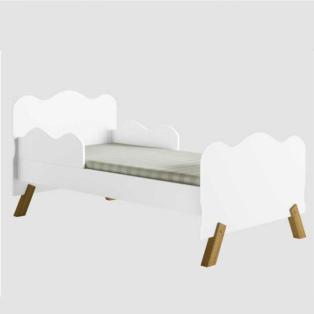 Mini Cama Nuvenzinha Branca Com Proteção Lateral E Colchão