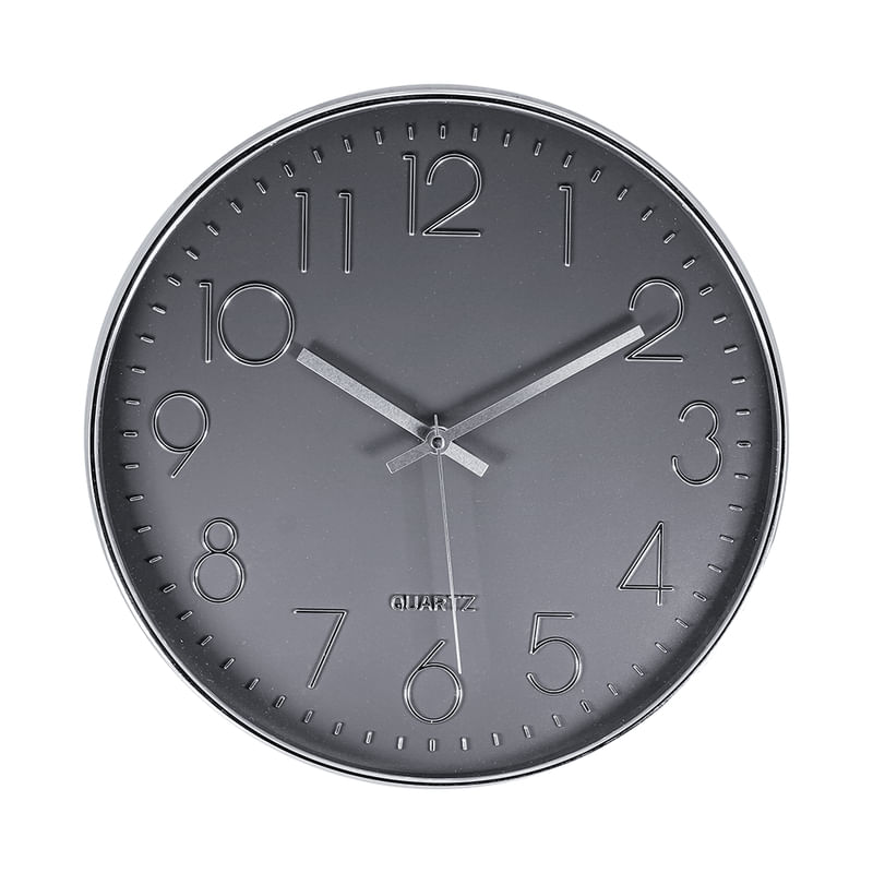 Relógio de Parede Yazi Cromado Requinte (Prata)