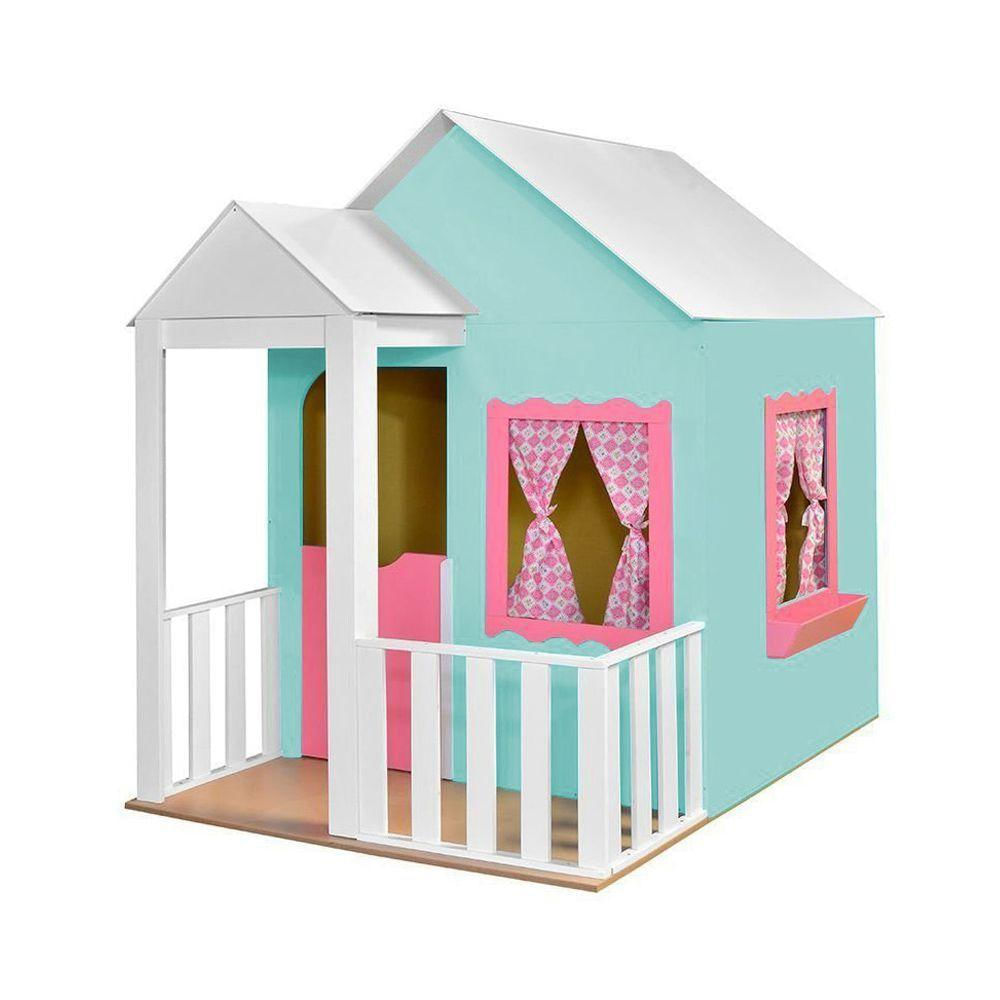 Casinha de Brinquedo com Cercado Verde Aguá/rosa - Criança