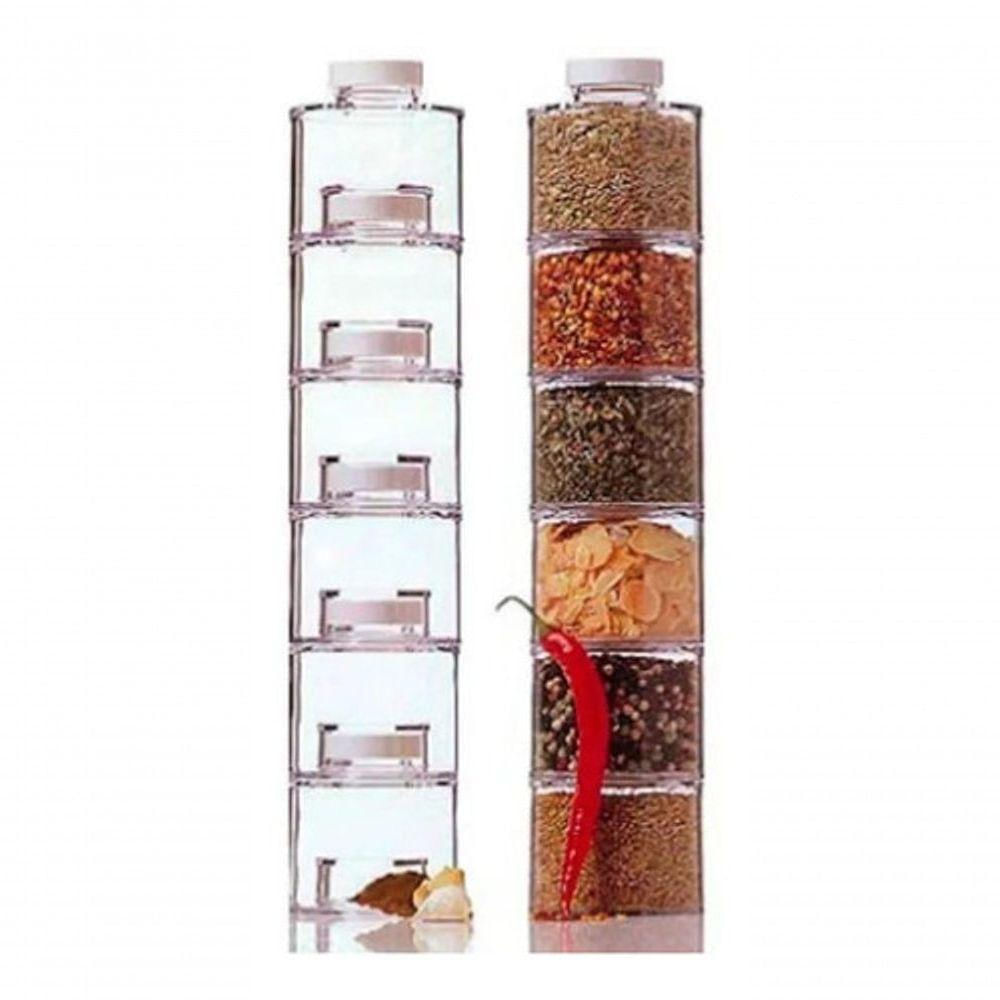 Porta Condimentos Empilhável Spice Tower 6 Peças Acrilico
