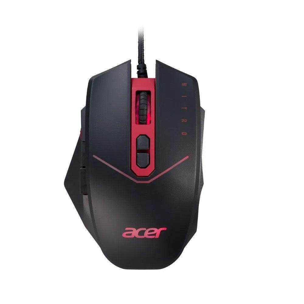 Mouse Gamer Acer Nitro Led Vermelho 4200 Dpi Nw120 Preto