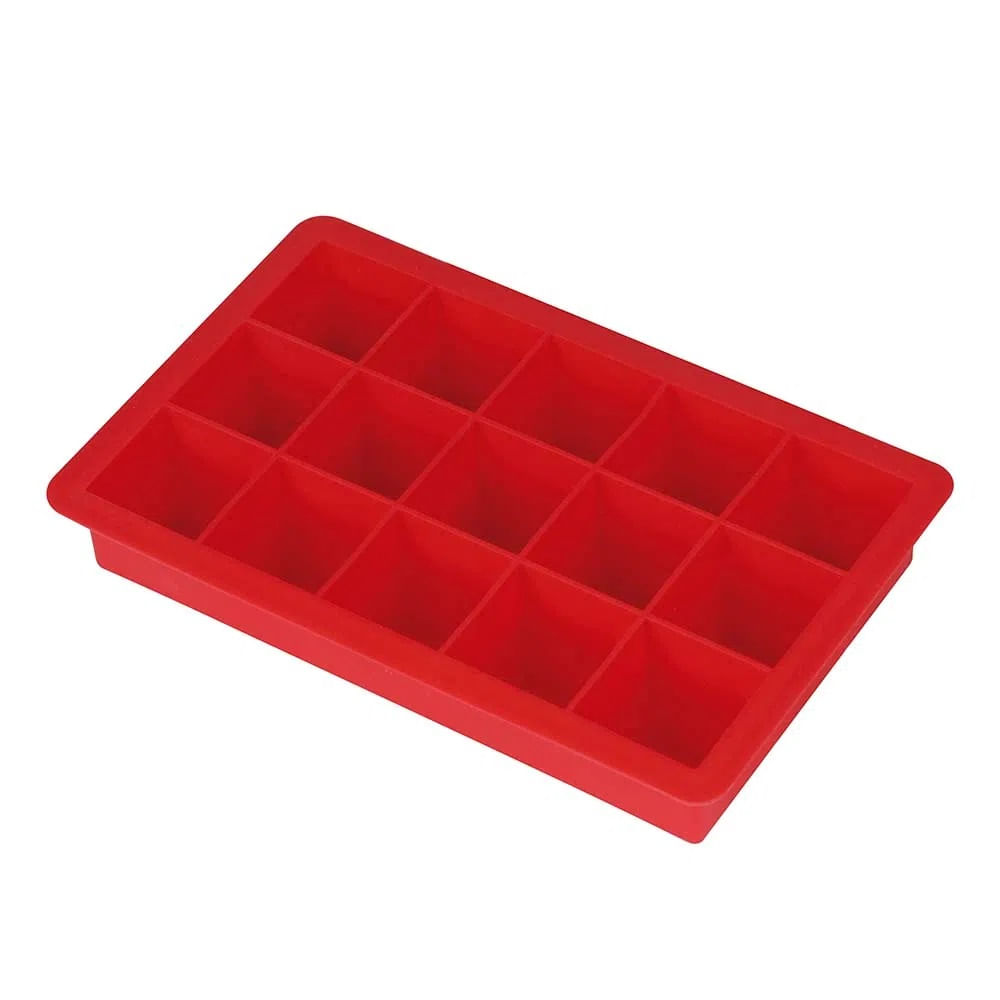 Forma de Gelo Silicone Vermelho 15 Cubos Mor para Cozinha