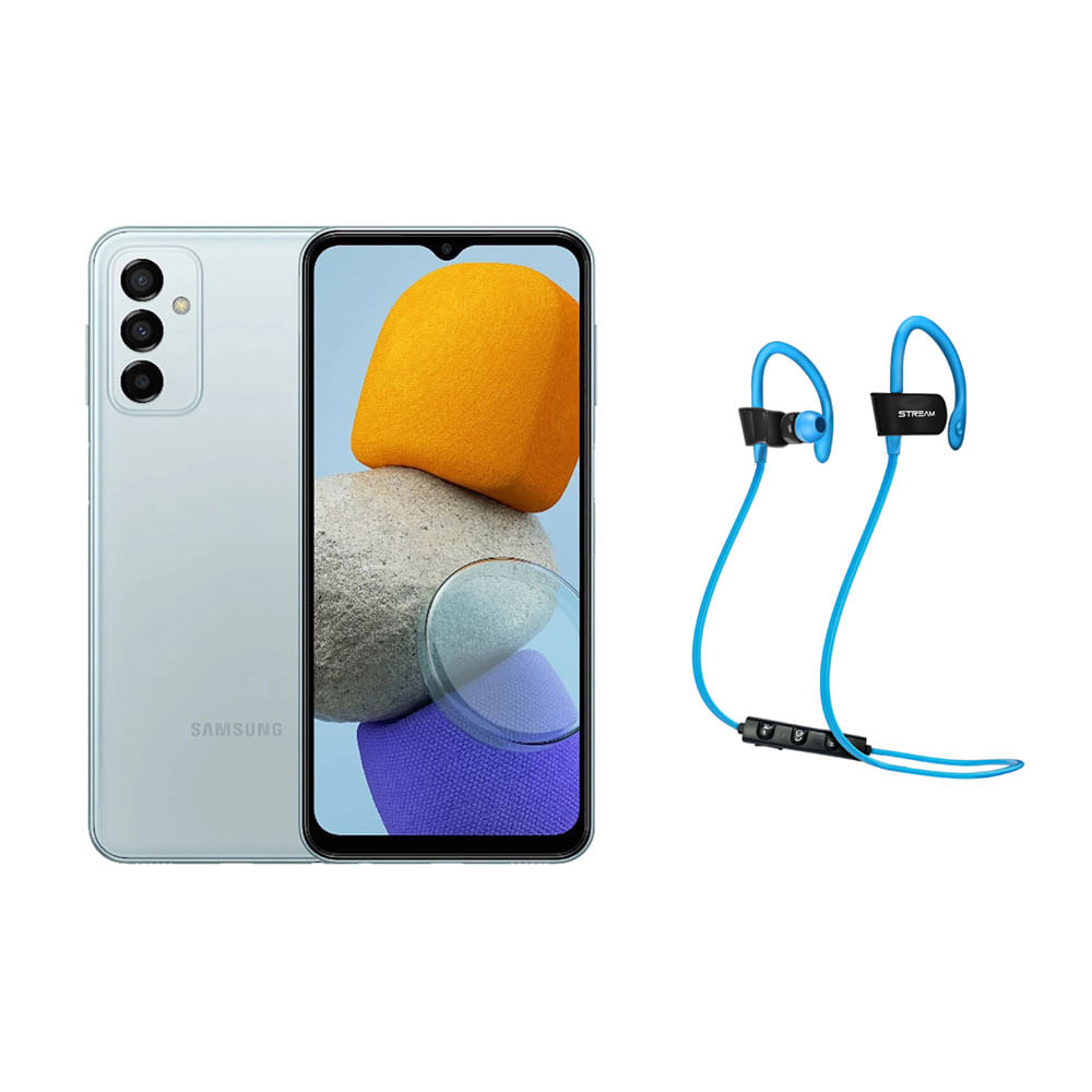 Kit Smartphone Samsung Galaxy M23 128GB Dual Chip Azul com Fone Bluetooth ELG