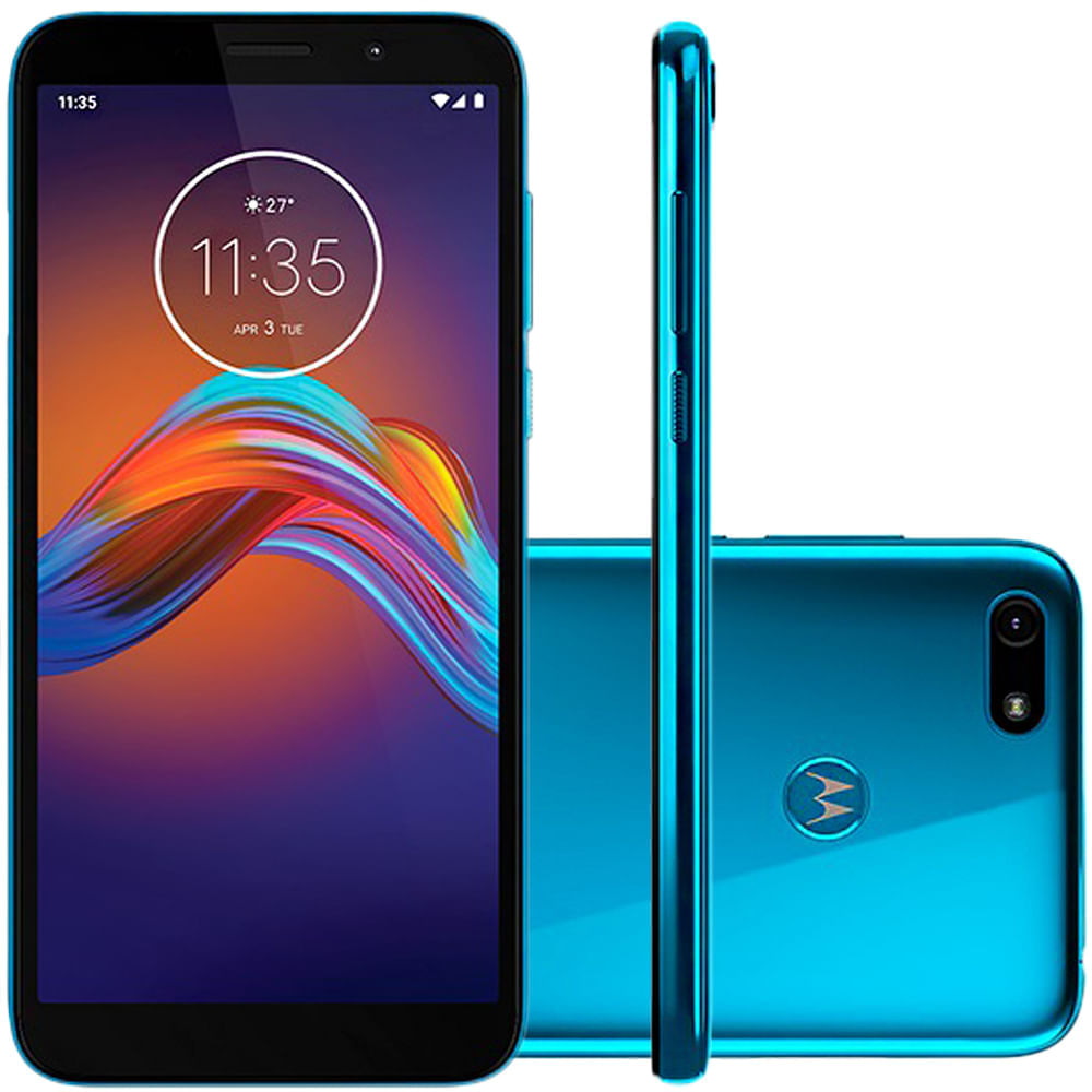Celular Motorola Moto E6 Play Azul Metálico 32GB Android Pie 9.0 Tela 5.5" MT6739 Camera 13MP