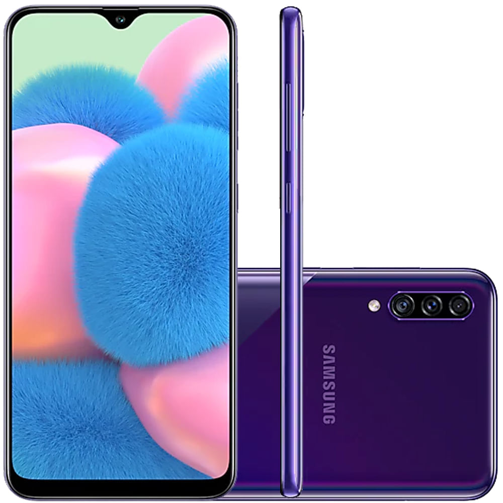 Celular Samsung Galaxy A30s Violeta 64GB Tela 6.4" 4GB RAM Câmera Tripla 25MP + 5MP + 8MP