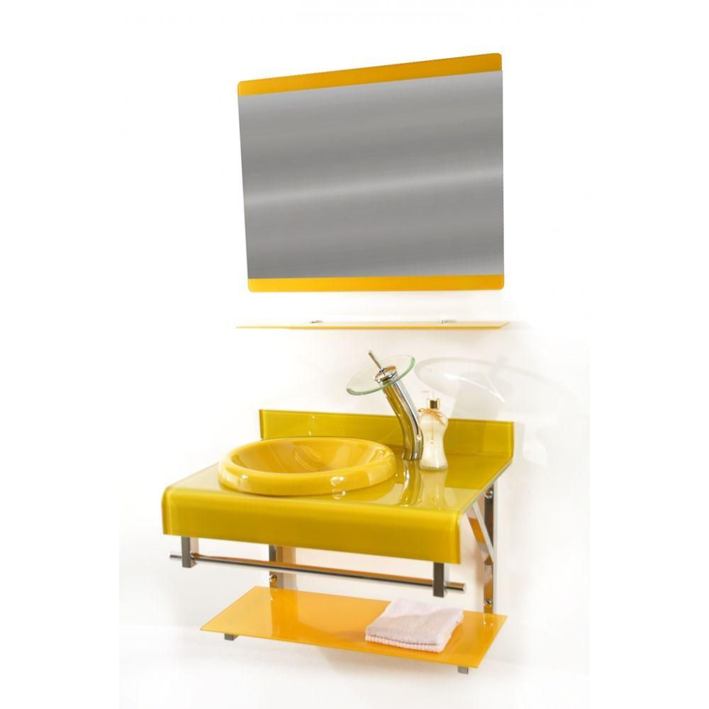 Gabinete de Vidro Espanha 70cm Iq Inox Amarelo